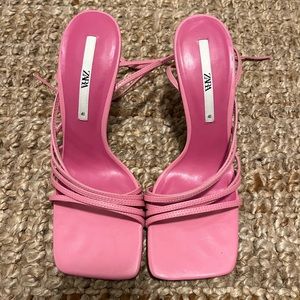 Pink Zara Heeled Sandals
